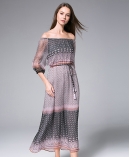 Off-the-shoulder Silk Chiffon Dress